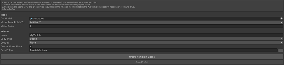Vehicle Setup Wizard